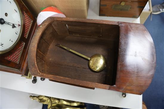 A mid 19th century mahogany drop dial wall clock, width 14in. height 16.5in.